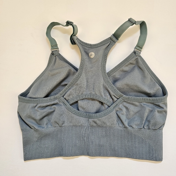 90 Degree sage nylon elastane blend seamless training sports bra size S - Picture 3 of 5